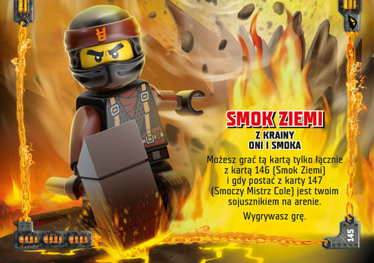 Karta LEGO NINJAGO TCG seria 4 - 145 Smok Ziemi karta podwójna Blue Ocean Entertainment Polska Sp. z o.o.