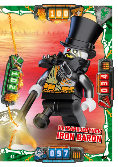 Karta LEGO NINJAGO TCG seria 4 - 44 Ultrapojedynek Iron Baron Blue Ocean Entertainment Polska Sp. z o.o.