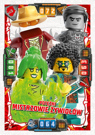 Karta LEGO NINJAGO TCG seria 4 - 72 Potężni Mistrzowie Żywiołów Blue Ocean Entertainment Polska Sp. z o.o.