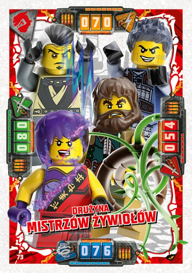 Karta LEGO NINJAGO TCG seria 4 - 73 Drużyna Mistrzów Żywiołów Blue Ocean Entertainment Polska Sp. z o.o.