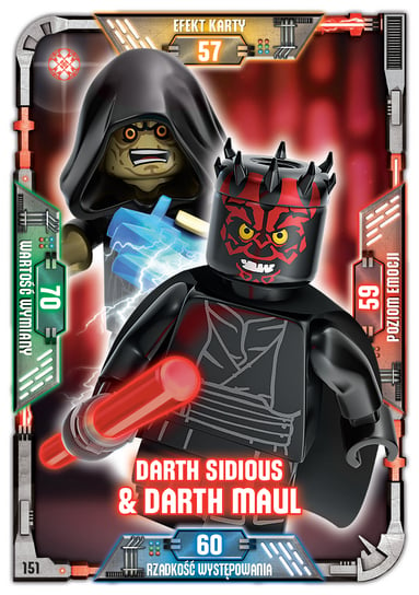 Karta LEGO Star Wars TCC 151 Darth Sidious i Darth Maul Blue Ocean Entertainment Polska Sp. z o.o.