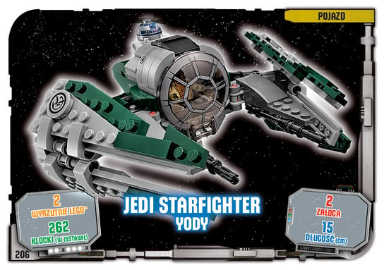 Karta LEGO Star Wars TCC 206 Jedi Starfighter Yody Blue Ocean Entertainment Polska Sp. z o.o.