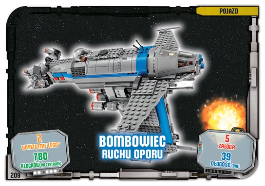 Karta LEGO Star Wars TCC 209 Bombowiec Ruchu Oporu Blue Ocean Entertainment Polska Sp. z o.o.