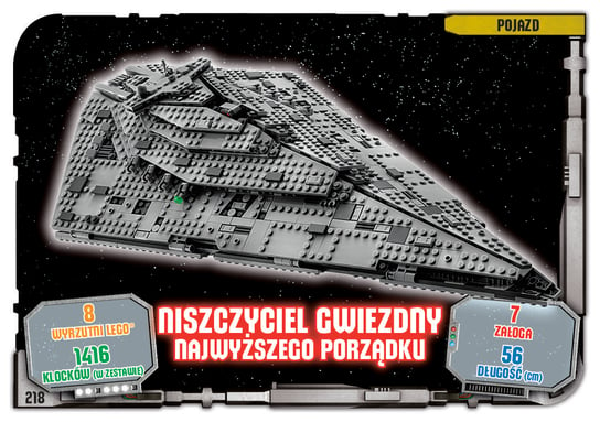 Karta LEGO Star Wars TCC 218 Niszczyciel gwiezdny Blue Ocean Entertainment Polska Sp. z o.o.