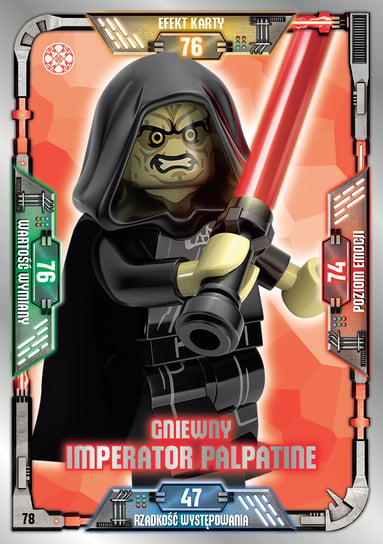 Karta LEGO Star Wars TCC 78 Gniewny Imperator Palpatine Blue Ocean Entertainment Polska Sp. z o.o.