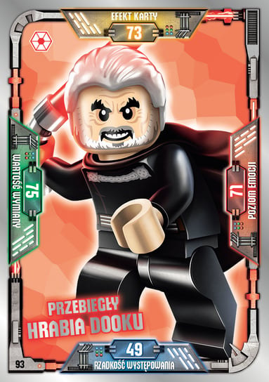 Karta LEGO Star Wars TCC 93 Przebiegły Hrabia Dooku Blue Ocean Entertainment Polska Sp. z o.o.