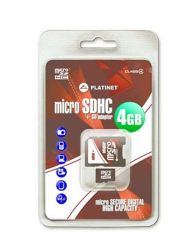 Karta Micro SDHC + SD Adapter 4GB 