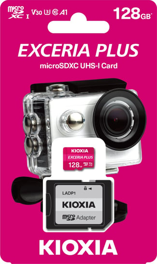 Karta pamięci 128GB + adapter microSDCX, UHS-1, U3, V30, A1 KIOXIA Exceria Plus M303 (38526022 ) Kioxia