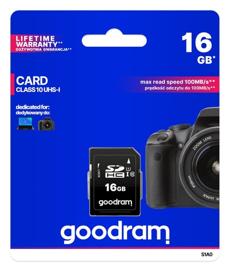Karta pamięci 16GB SDHC UHS-I U1 GOODRAM S1A0-0160R12 GoodRam