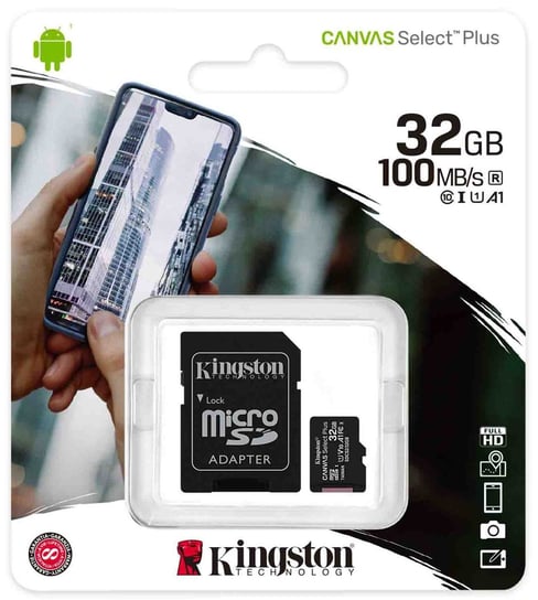 Karta pamięci 32GB Micro SD KINGSTON SDCS2 CL10 U1 A1 80Mb/s Adapter Kingston