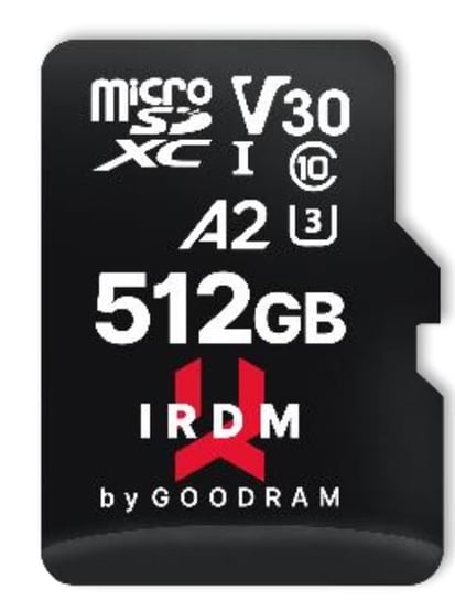 Karta pamięci 512GB micoSDXC+adapter UHS-I, A2, U3, V30 IRDM by GOODRAM IR-M2AA-5120R12 GoodRam