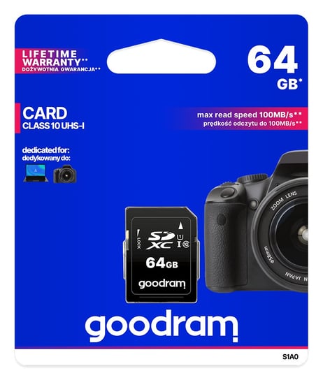 Karta pamięci 64GB SDXC, UHS-1, U1 GOODRAM S1A0-0640R12 (38518737 ) GoodRam