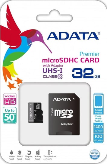 Karta pamięci ADATA Premier, microSD, 32 GB, Class 10 + adapter SD ADATA