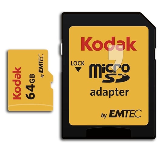 Karta pamięci EMTEC Kodak microSDXC, 64 GB, Class 10 + adapter SD Emtec
