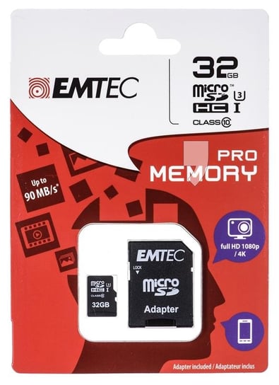 Karta pamięci EMTEC microSDHC, 32 GB, Class 10 + adapter Emtec