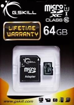 Karta pamięci G.SKILL FF-TSDXC64GA-U1, MicroSDXC, 64 GB + adapter G.SKILL