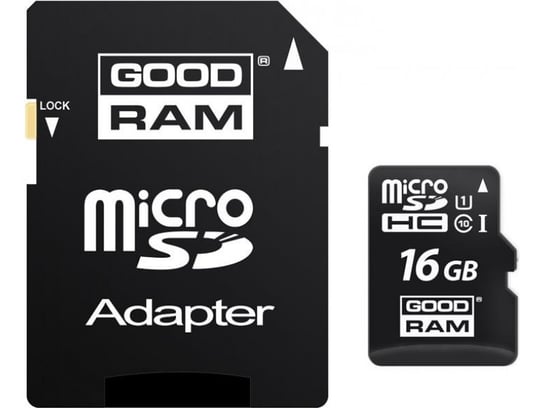 Karta pamięci GOODRAM microSDHC, 16 GB, Class 10 + adapter SD GoodRam