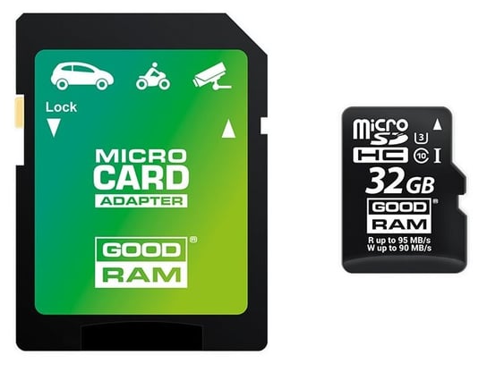 Karta pamięci GOODRAM microSDHC, 32 GB, Class 10 + adapter SD GoodRam