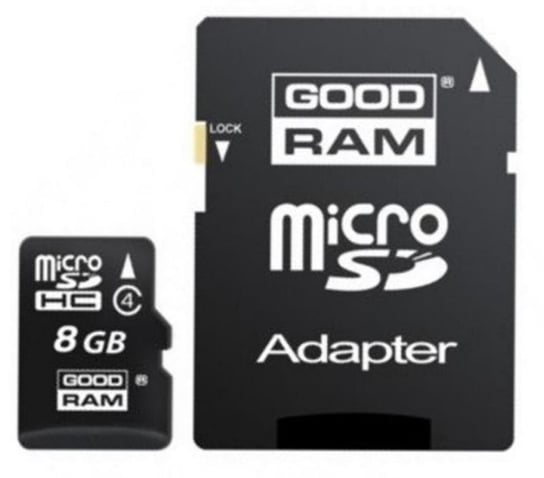 Karta pamięci GOODRAM microSDHC, 8 GB, Class 4 + adapter SD GoodRam