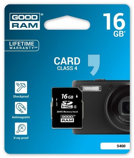 Karta pamięci GOODRAM SDHC S400, 16 GB, Class 4 GoodRam