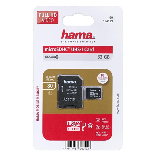Karta pamięci HAMA microSDHC, 32 GB, Class 10 + adapter SD Hama Polska