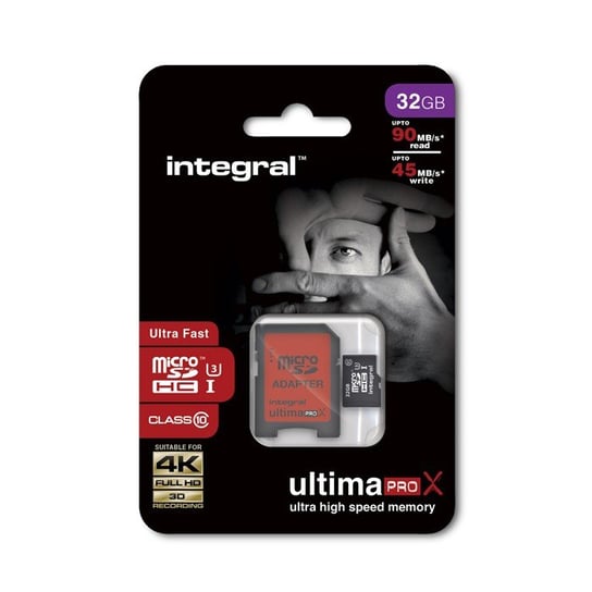 Karta pamięci INTEGRAL, MicroSDHC, 32GB + adapter SD Integral