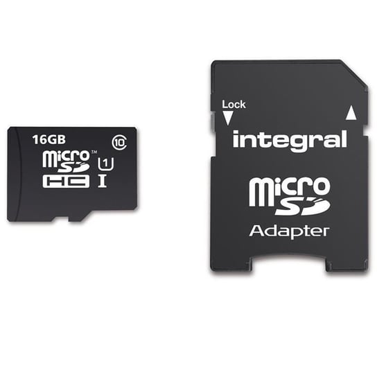 Karta pamięci INTEGRAL Smartphone and Tablet, MicroSDHC, 16 GB + adapter Integral