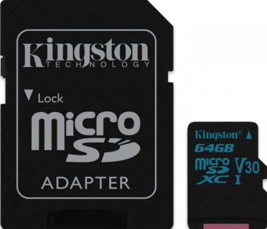 Karta pamięci KINGSTON Canvas Go, microSDXC, 64 GB + adapter Kingston