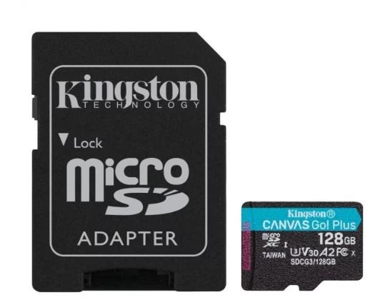 Karta pamięci KINGSTON Canvas Go Plus, microSDXC, 128 GB + Adapter Kingston