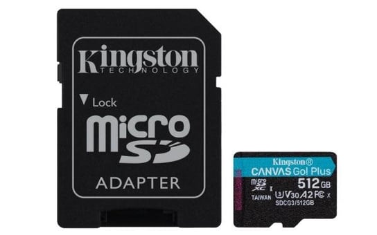 Karta pamięci KINGSTON Canvas Go Plus, microSDXC, 512 GB + Adapter Kingston
