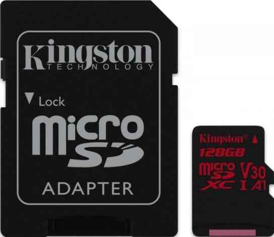 Karta pamięci KINGSTON Canvas React, microSDXC, 128 GB + adapter Kingston