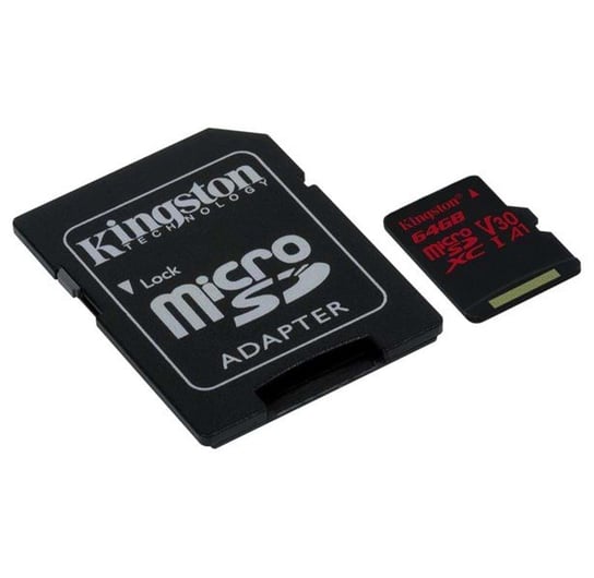 Karta pamięci KINGSTON Canvas React SDCR/64GB, microSDXC, 64 GB + adapter Kingston