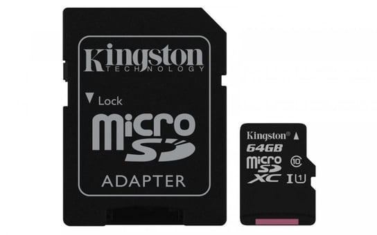 Karta pamięci KINGSTON Canvas Select, microSDXC, 64 GB + adapter Kingston