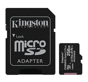 Karta pamięci KINGSTON Canvas Select Plus, microSD, 256 GB + adapter Kingston