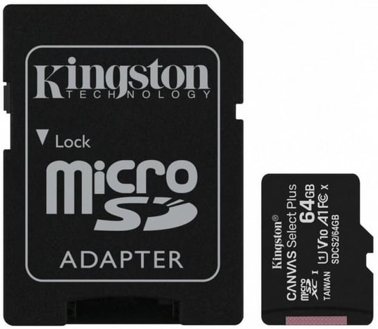 Karta pamięci KINGSTON Canvas Select Plus SDCS2/64GB, MicroSDXC, 64 GB + adapter SD Kingston
