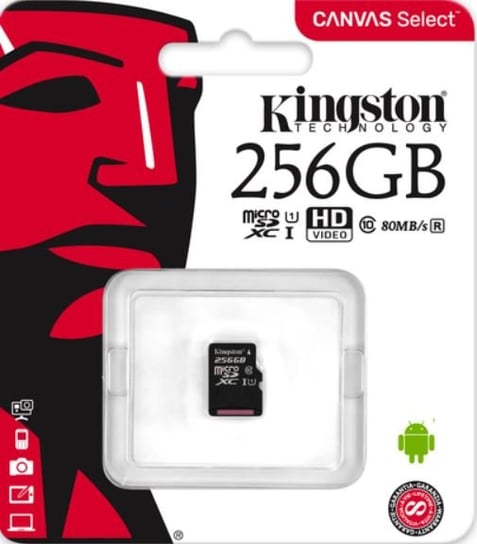 Karta pamięci KINGSTON Canvas Select SDCS/256GBSP, microSDXC, 256 GB Kingston