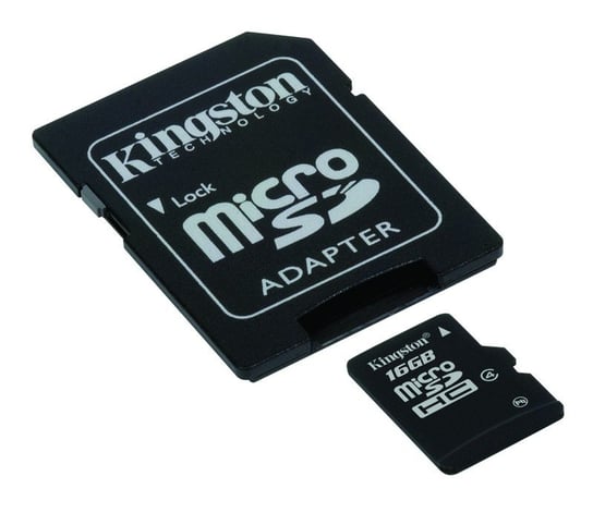 Karta pamięci KINGSTON micro SDHC, 16 GB, Class 4 + adapter SD Kingston