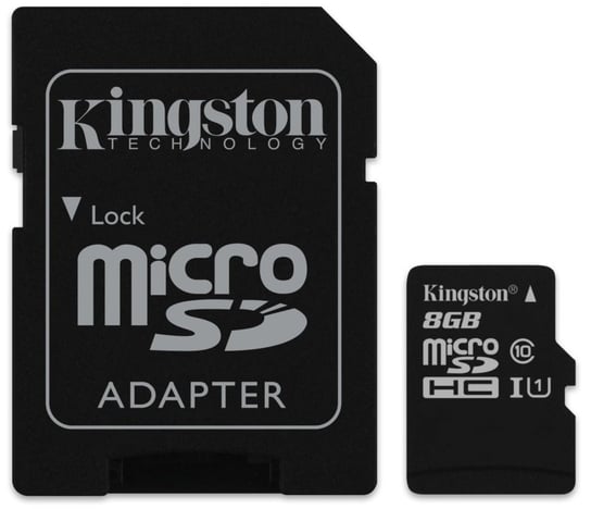 Karta pamięci KINGSTON microSDHC, 8 GB, Class 10 UHS-I + adapter SD Kingston