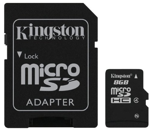 Karta pamięci KINGSTON microSDHC, 8 GB, Class 4 + adapter SD Kingston