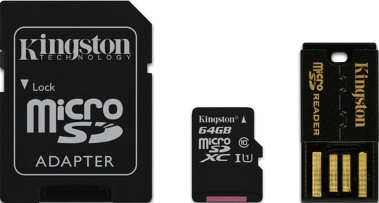 Karta pamięci KINGSTON microSDXC, 64 GB, Class UHS-I U1 + adapter SD Kingston
