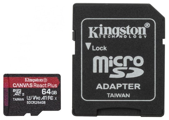 Karta pamięci KINGSTON React Plus, microSD, 64 GB + Adapter Kingston
