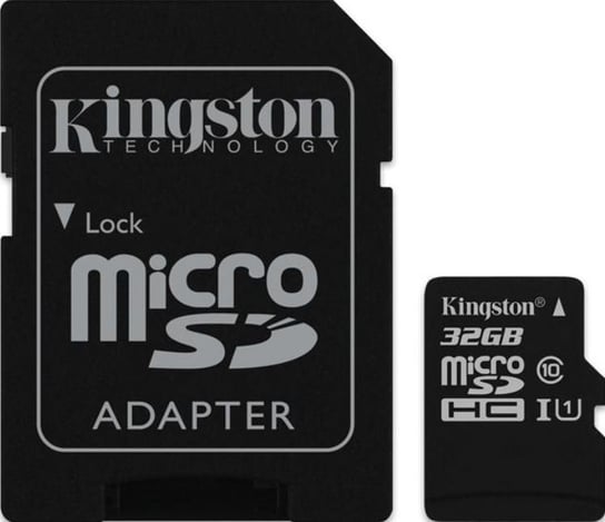 Karta pamięci KINGSTON SDC10G2/32GB, MicroSDHC, 32 GB + adapter Kingston