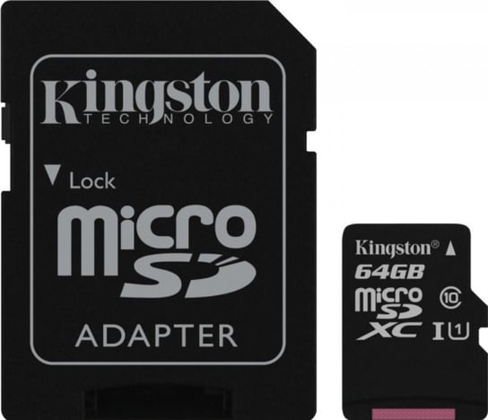 Karta pamięci KINGSTON SDC10G2/64GB, MicroSDXC, 64 GB + adapter Kingston