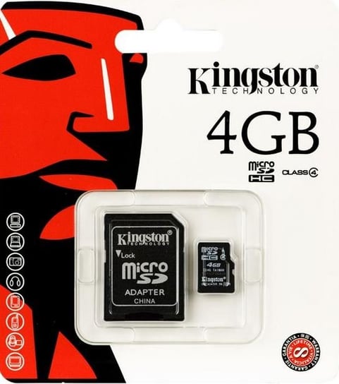 Karta pamięci KINGSTON SDC4/4GB, MicroSDHC, 4 GB + adapter Kingston