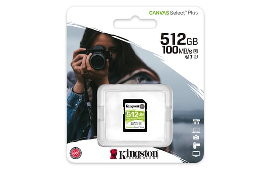 Karta pamięci, KINGSTON, SDXC Canvas Select Plus 100R C10 UHS-I U3 V30 512GB Kingston