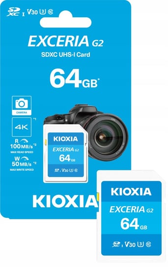 Karta pamięci KIOXIA 64GB SD Exceria gen2 UHS I U3 Kioxia