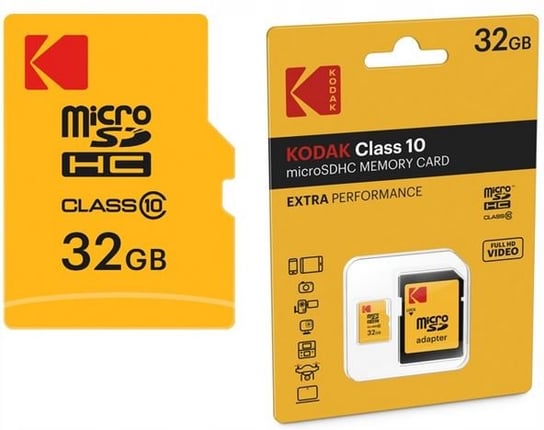 Karta pamięci KODAK, MicroSDHC, 32 GB + adapter SD Kodak
