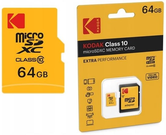 Karta pamięci KODAK, MicroSDXC, 64 GB + adapter Kodak