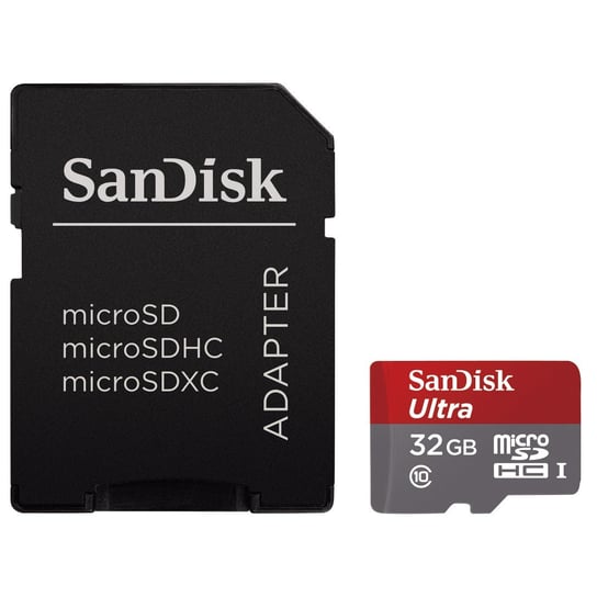 Karta pamięci microSDHC SANDISK Ultra, 32 GB, Class 10 + adapter SD SanDisk