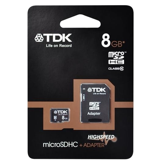 Karta pamięci microSDHC TDK, 8 GB, Class 10 + adapter 